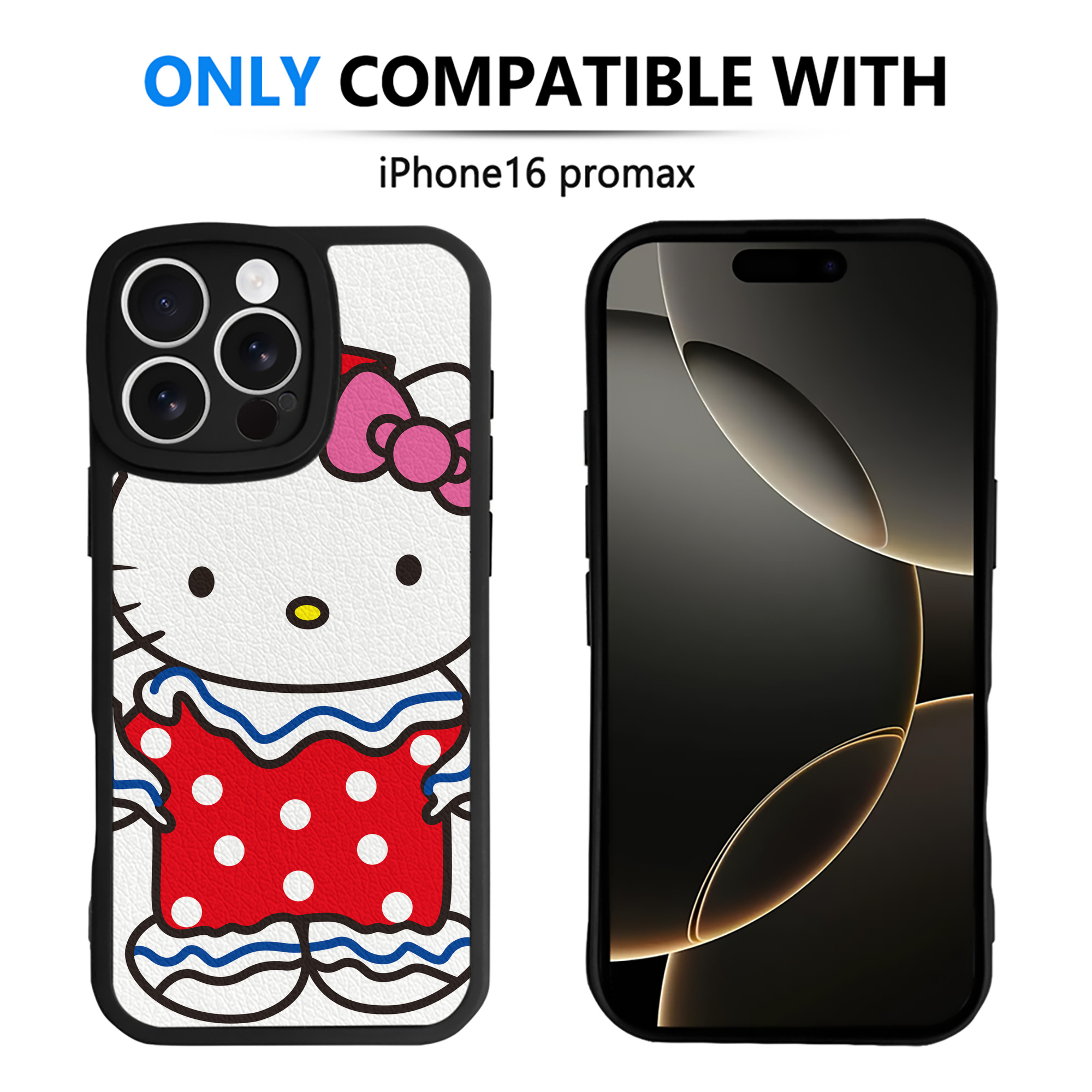 （画像用） Hello Kitty ハローキティ 【iPhone 16シリーズ対応】シリコンスマホケース（レザー調） 材質：シリコン
